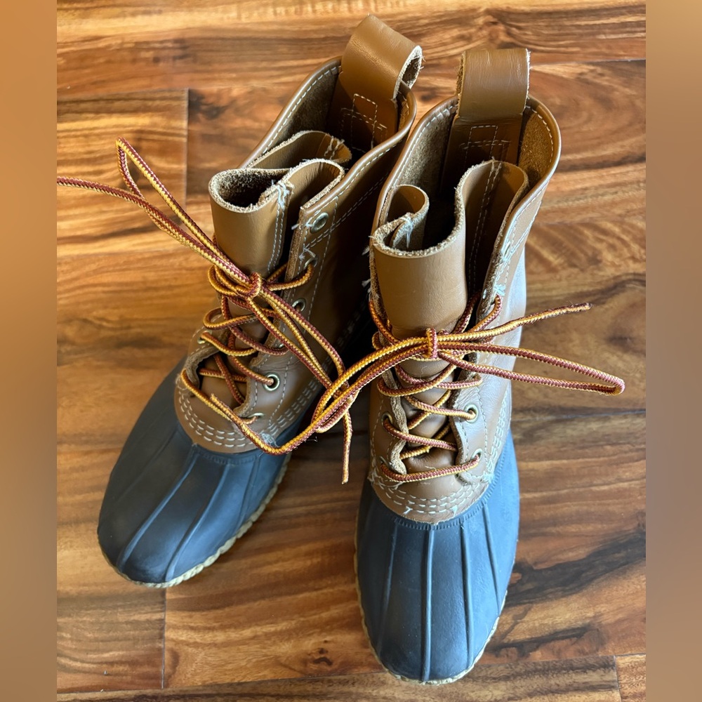 LL Bean Classic Brown Bean Boots Snow Shoes Women’s 8 Men’s 6 Lace Up Shoes - Picture 4 of 11